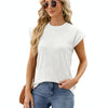 Ladies Summer Round Neck Loose Short Sleeve T-Shirt, Size: XL(White)