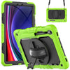 For Samsung Galaxy Tab S9 / S9 FE Silicone + PC Tablet Case(Yellow Green+Black)