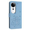 For vivo V40 / V40 Pro / T3 Ultra Embossed Kitten Phone Leather Case with Lanyard(Blue)