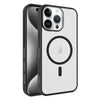 For iPhone 15 Pro Max Frosted Translucent Side Ice Fog Cooling MagSafe Phone Case(Black)