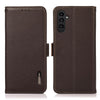 For Samsung Galaxy A26 5G KHAZNEH Side-Magnetic Litchi Genuine Leather RFID Phone Case(Brown)
