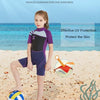 DIVE & SAIL WS-18813 2.5mm Children Warm Diving Suit One-piece Short-sleeved Sunscreen Snorkeling Suit Drifting Cold-proof Swimming Suit, Size: S(Black Purple Sleeve)