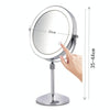 Desktop Double-SidedRound LED Luminous Makeup Mirror Liftable Magnifying Mirror, Specification:Plane + 3 Times Magnification(8-inch Rechargeable)