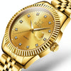 OLEVS 5526 Men Diamond Set Luminous Waterproof Quartz Watch(Gold)
