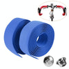 1 Pair Cycling Road Bike Sports Bicycle Cork Handlebar Tape Wrap + 2 Bar Plug(Blue)