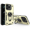 For iPhone 12 Pro Metal Rotating Bracket TPU + PC Magnetic Phone Case(Beige)