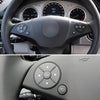 1 Pair Car Steering Wheel Switch Buttons Panel for Mercedes-Benz W204 2007-2014, Left Driving(Brown)