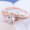 1 Pair Women Fashion Micro-inlaid Zircon Engagement Ring Princess Queen Aristocratic Temperament Couple Ring(Rose Gold US size: 9)