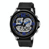 SANDA 793 large Dial Tide Watch Student Fashion Trend Multi Function Double Glow Waterproof Electronic Watch(Blue)