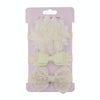 3 in 1Children Bow Flower Headband Hair Band Hair Ring Read Tiara(Beige)