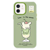 For iPhone 12 Skin Feeling Jelly TPU Hybrid PC Phone Case(Cup Dog Green)