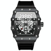 BINBOND B6577 Barrel Shape 30m Waterproof Sports Quartz Watch(Brushed-Black Silicone-Black-Black)