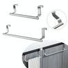 No-Punch Stainless Steel Over Door Towel Rack Cabinet Door Rag Hanging Holder, Length: 36.5cm White