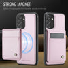 For Samsung Galaxy A13 5G JEEHOOD J06 British Style RFID MagSafe Card Bag PU Phone Case(Pink)