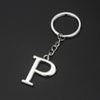 Double-Sided Three-Dimensional Plating Alphabet Keychain, Style: P