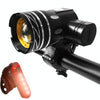 7602 LED USB Charging Telescopic Zoom Bicycle Front Light, Specification: Headlight + 056 Taillight