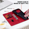 For iPhone XR Lace Floral Embossed Magnetic Buckle Leather Phone Case(Red)