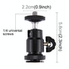 PULUZ Cold Shoe Tripod Head 1/4 inch Tripod Screw Head with Lock