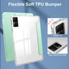 For Xiaomi Redmi Pad 10.6 3-Fold Clear Back Cover Leather Smart Tablet Case(Mint Green)