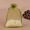 100 PCS Gift Bags Jewelry Organza Bag Wedding Birthday Party Drawable Pouches, Gift Bag Size:7X9cm(Army Green)
