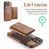 For iPhone 12 Pro Max DG.MING MAGKING-K2 Series MagSafe RFID Card Bag Detachable Phone Case(Brown)