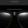 Men Retro Fashion Aluminum Magnesium Frame UV400 Polarized Sunglasses (Black Tarnish+ Blue)