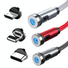 CC56 8 Pin + Type-C/USB-C + Micro USB Magnetic Interface Dust Plug Rotating Data Charging Cable, Cbale Length: 2m(Red)