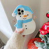 For iPhone 14 Pro Christmas Snowman Silicone Phone Case