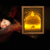 3D Paper Carving Lamp Couple Light Shadow Paper Carved Night Light(Random Frame Color Delivery)