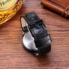CAGARNY 6866 Fashion Dual Quartz Movement Wrist Watch with Genuine Leather Band(Orange Number)