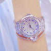 BS Bee Sister FA1686 Diamond Inlaid Ladies Watch Jewelry Chain Watch(Silver)