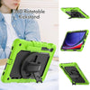 For Samsung Galaxy Tab S9 / S9 FE Silicone + PC Tablet Case(Yellow Green+Black)