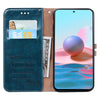 For Xiaomi Redmi Note 10 Business Style Oil Wax Texture Horizontal Flip Leather Case with Holder & Card Slots & Wallet(Blue)