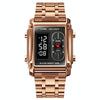 SKMEI 1868 Square Double Display Waterproof Men Watch, Style: Steel Belt (Rose Gold)