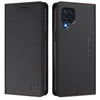 For Samsung Galaxy M32 4G Global / M22 RC01 Dual-Folded Magnetic Suction RFID Leather Phone Case(Black)