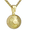 2pcs Three-Dimensional Sports Ball Pendant Necklace,Style: Men Football  18K Gold