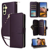 For Samsung Galaxy A25 Nine-card Slots Zipper Wallet Bag Leather Phone Case(Dark Purple)