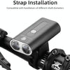 CYCLINGBOX Aluminum Alloy Double-Headed Bike Headlights Can Be Rotated 360 Degree Bracket USB Portable Charging Bike Lights Travel Equipment(Black)