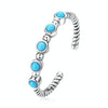 S925 Sterling Silver Turquoise Twist Women Open Ring