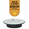 20cm USB Electric Rotating Turntable Display Stand Video Shooting Props Turntable for Photography, Load: 8kg(White Mirror)