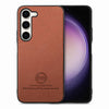 For Samsung Galaxy S22+ 5G Twill Fabric Leather Skin Back Phone Case(Brown)