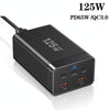GAN 125W PD65W Dual Type-C + QC3.0 USB Multi Compatible Notebook Adapter AU Plug
