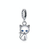 S925 Sterling Silver Cute Cat Pendant DIY Bracelet Necklace Accessories