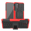 For Galaxy Note 10 Lite Tire Texture Shockproof TPU+PC Protective Case with Holder(Red)