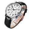 Ochstin 5081A Multifunctional Luminous Waterproof Leather Strap Quartz Watch(Black+Black+Black)