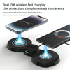 H20 15W 3 in 1 Transparent Magnetic Wireless Charger(Black)