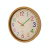 12 Inch Living Room Creative Color Wood Grain Wall Clock Quartz Clock  Classroom Children  Personality Wall  Clock