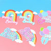 20pcs Birthday Party Cake Toppers Baking Cake Ornament Flags Dessert Decoration, Style: Rainbow 1