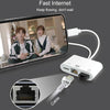 NK-107 Pro 3 in 1 USB-C / Type-C + 8 Pin Male to USB + RJ45 + 8 Pin Charging Female Interface Adapter