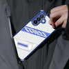 For Samsung Galaxy A35 / A55 5G Plating Holder PC Hybrid TPU Phone Case(Navy Blue)